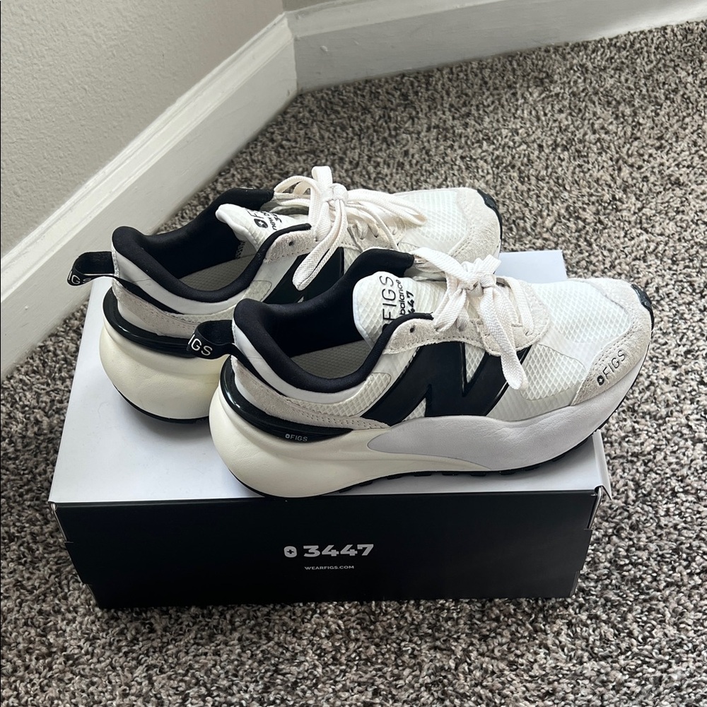 Figs Black and White Athletic Shoes